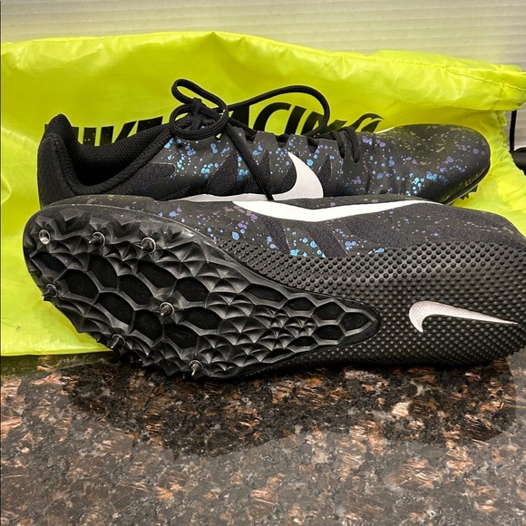 Nike Zoom Rival S Black Indigo Fog Speckle Track Shoes - Mens Sz 12 - Picture 3 of 10